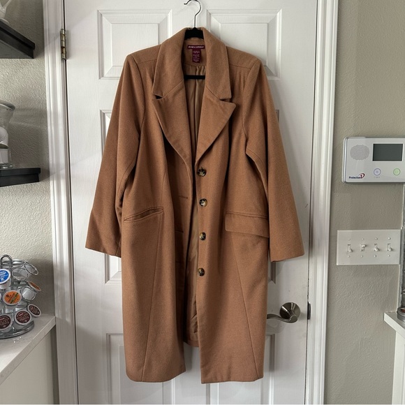 Jessica London Full Length Wool Blend Pea Coat - Picture 3 of 13